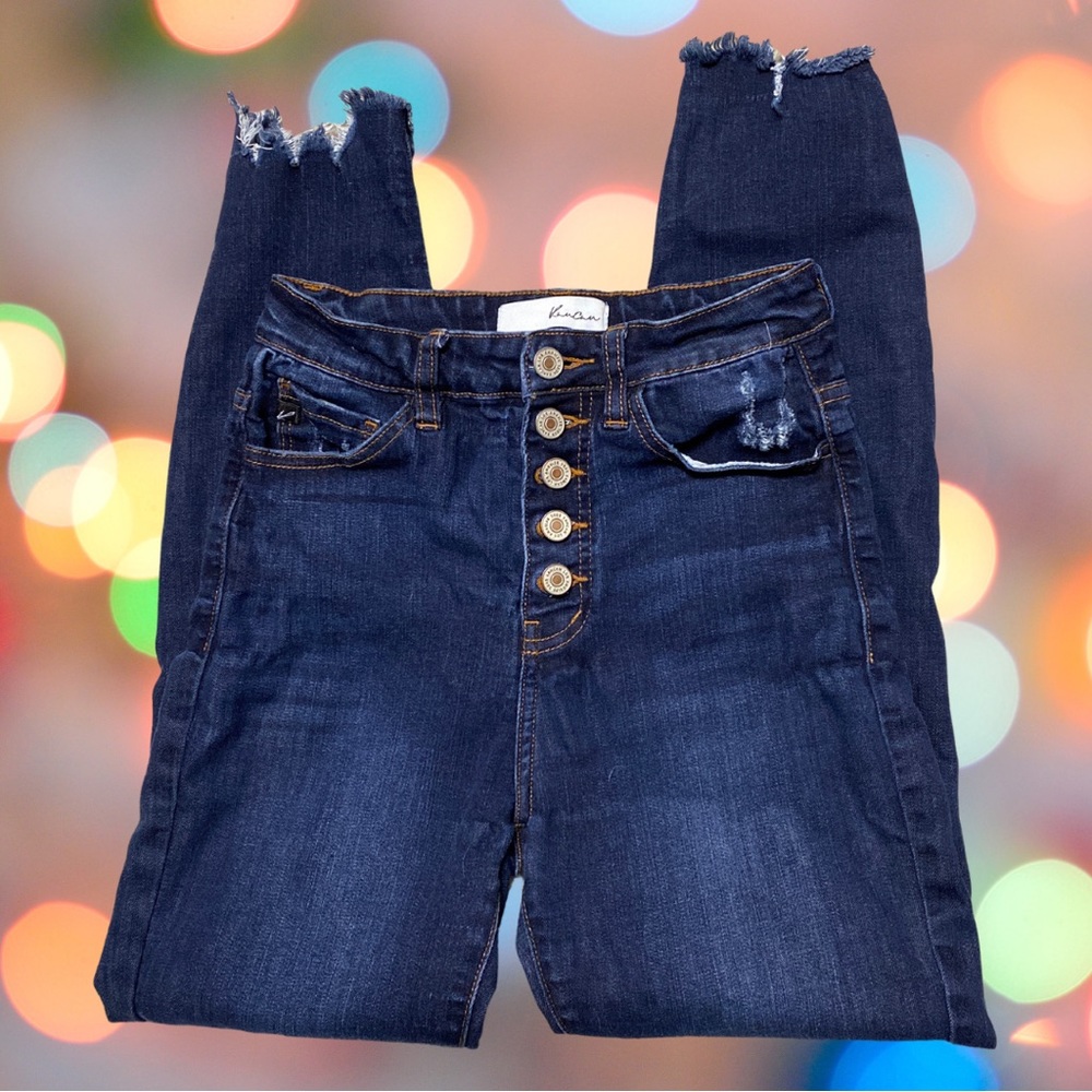 KanCan Button Fly Jeggings - Lightly Distressed  - Size 1 / 24 - EUC